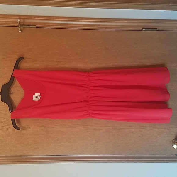 Pink Owl Size Small Orange Sleeveless Dress - Picture 1 of 7